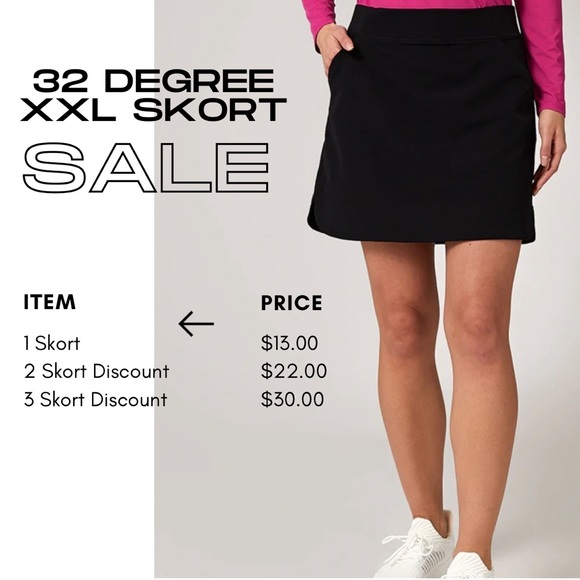 XXL 32 Degrees Black Skort - Picture 1 of 9
